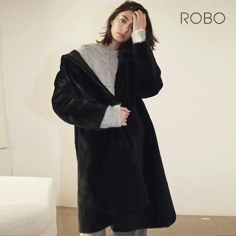 25F/W 리버시블 싱글 롱 후드무스탕