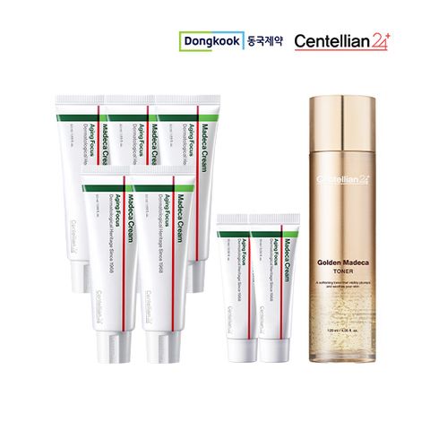 [동국제약] 마데카크림  에이징포커스 50ml 5개 +15ml 2개 + 골든마데카토너 120ml 1개