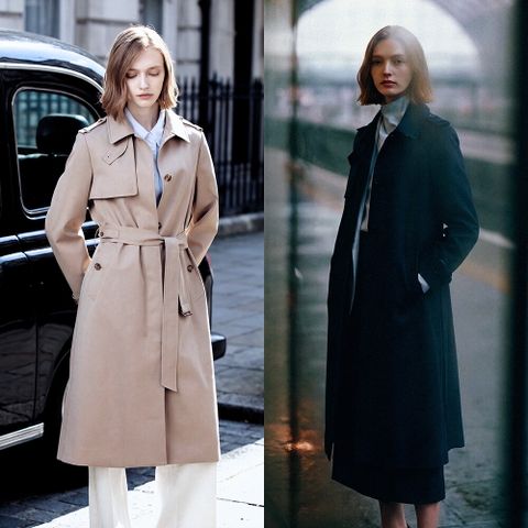 아쿠아스큐텀 26FW 여성 울캐시미어 리젠트 개버딘 맥코트 1종