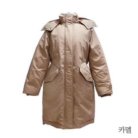버버리 후드 모던 롱 다운 패딩