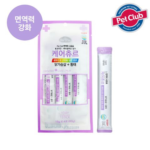 데이스포 고양이 케어스틱 닭고기+황태 15g x 4개입