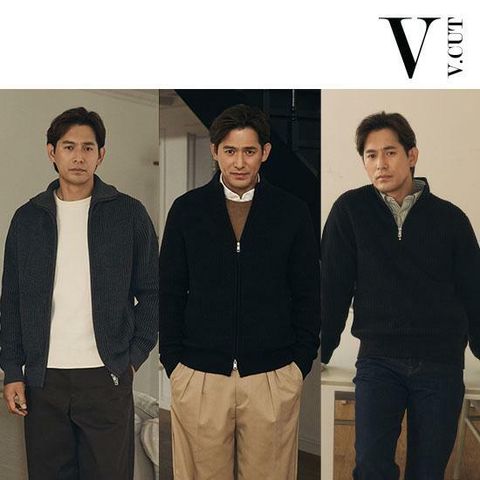 [롯데카드5%할인][인기 신상!] 브이컷 26FW  남성 하찌 니트 집업 3종