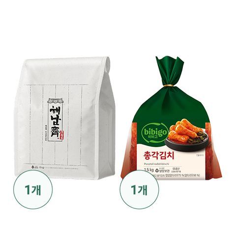 비비고 해남재 포기 배추김치 8kg + 비비고 총각김치 1.5kg