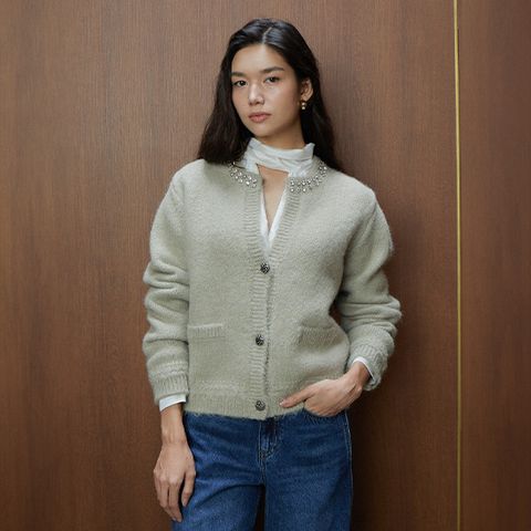 [미리주문10%]26FW 비쥬 네크리스 가디건