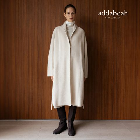 [최초가 179,000원] 25FW 라쿤울 블렌디드 이중직 벨티드 니트맥시코트