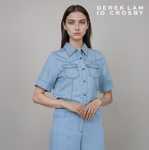24SS BLUE LINE 텐셀100 데님 썸머 블라우스 2종