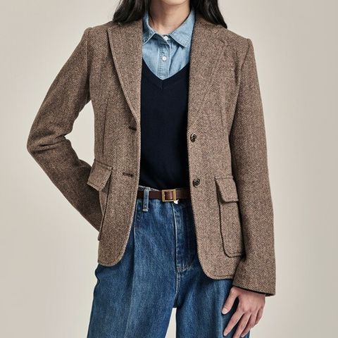 (런칭가 129,000원) 여성 메리노울100 헤링본 자켓