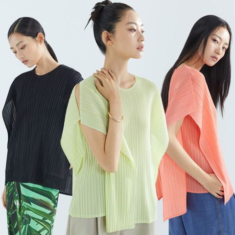 24SS 플리세 슬릿 블라우스