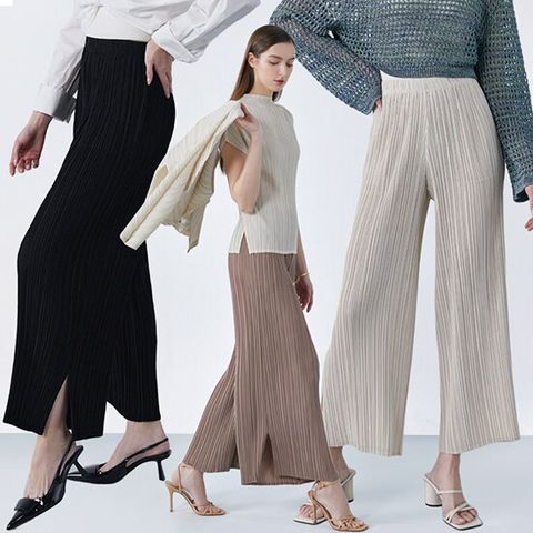 24SS 플리츠미 플리츠 슬릿 팬츠