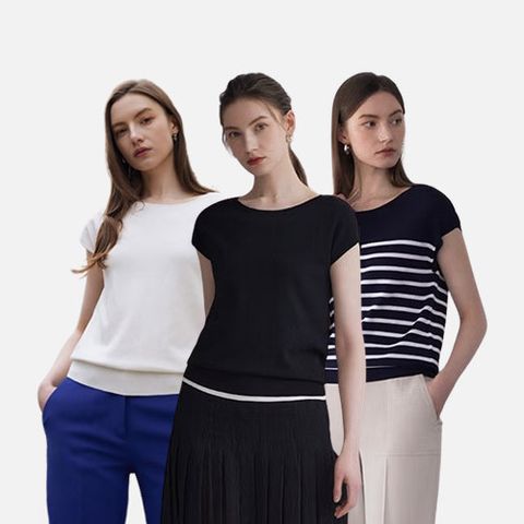 [존스뉴욕]24SS 썸머 비스코스 슬리브리스 니트 3종