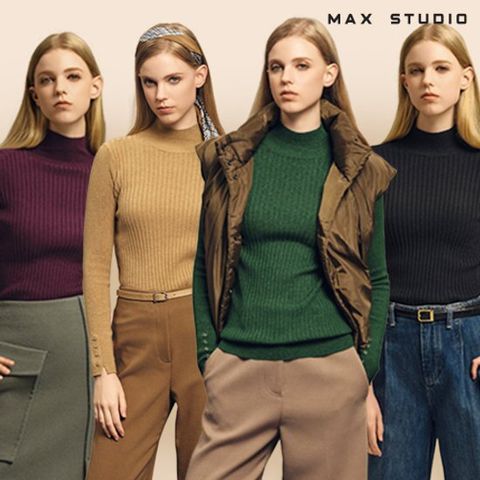 막스스튜디오 울 블렌드 리브 하프넥 니트 3종