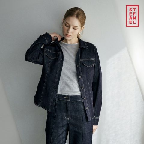 스테파넬 스티치 데님 셔츠 자켓[런칭 가격79,900원]