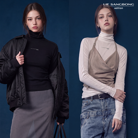 이상봉에디션 26FW 슬림 시어 하이넥 블라우스 2종