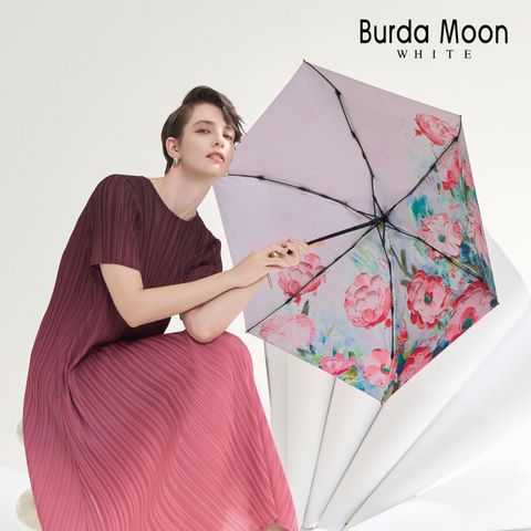 [Burda Moon]부르다문화이트  썬플라워 양우산 + 파우치백 세트