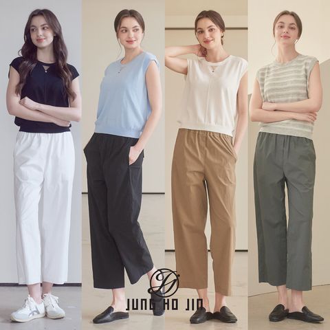 [Jung Ho Jin] 정호진 26SS 여성 데일리 컴포트 세미와이드 밴딩 팬츠 1종