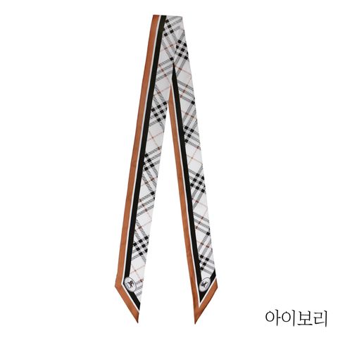 [버버리] 스키니 체크 실크 스카프