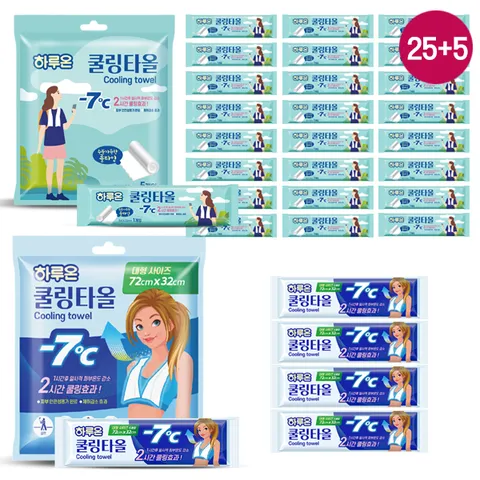 쿨링타올 바디시트 30매 (일반형25매+대형5매)