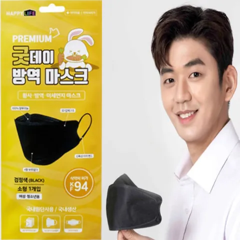 굿데이마스크 Kf94 프리미엄 방역 이용대 소형 블랙 1매입 1장