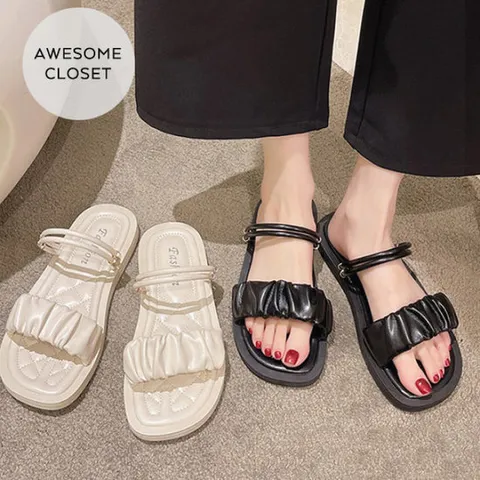 어썸클로젯 / 마벨 셔링 더블 스트랩 샌들_스트랩샌들