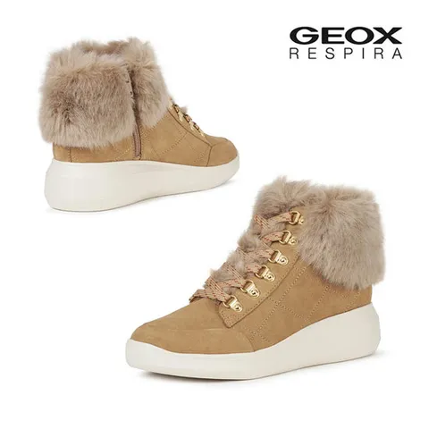 [제옥스] 루비디아 겨자 여성 퍼부츠 퍼운동화 GEOX운동화/부츠