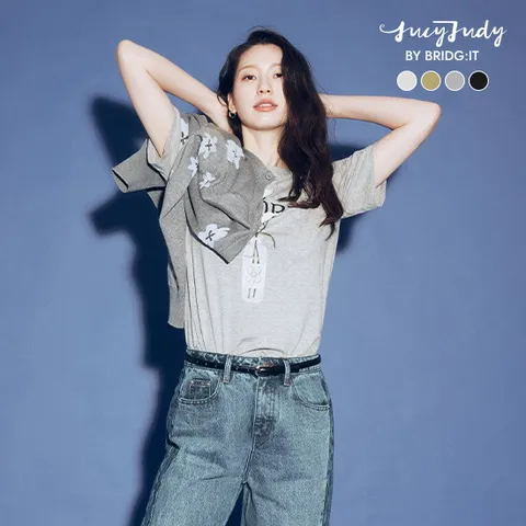 [바이브리짓X쥬시쥬디] 26SS 플라워 아트웍 티셔츠 4종
