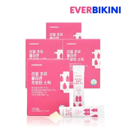 스킨알엑스 에버비키니 리얼 초유 콜라겐 프로틴 스틱 4박스