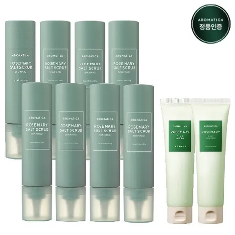 로즈마리 솔트 스케일링 샴푸 탈모관리패키지 (샴푸 300g * 8통+트리트먼트 160ml * 2통)