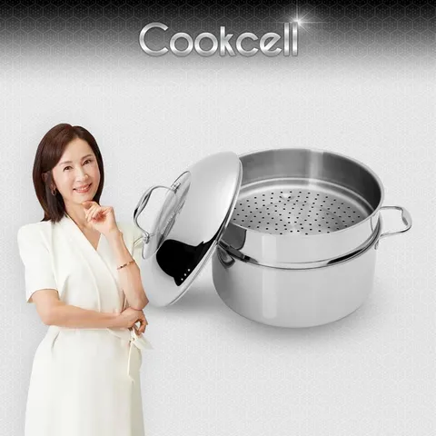 [단품]블랙큐브 9L곰솥(찜기,복합뚜껑포함)