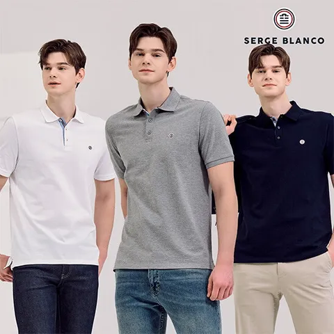 (최초가 89,000원) SERGE BLANCO 24SS 남성 폴로 카라티셔츠 3종 