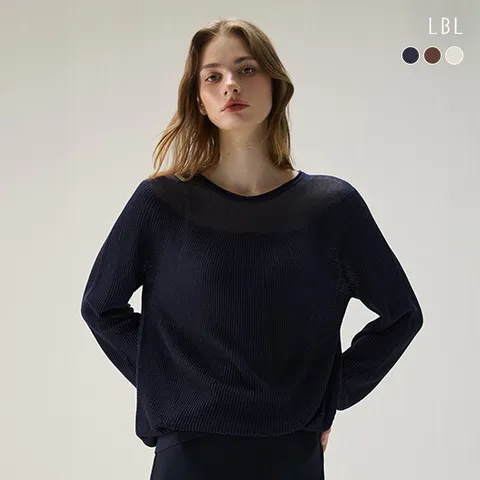 (런칭가 89,900원)(25FW) 시스루블록 홀가먼트 롱슬리브 니트3종