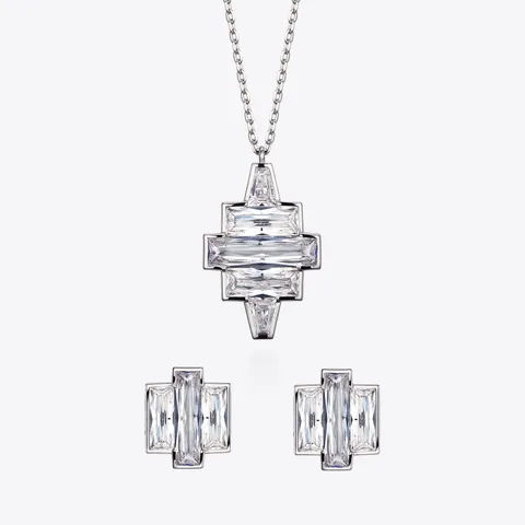 샤를레 쁘띠 귀걸이&목걸이 세트 (925 Silver)
