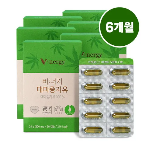 [6개월] 대마종자유 6박스(800mg*30캡슐*6박스)