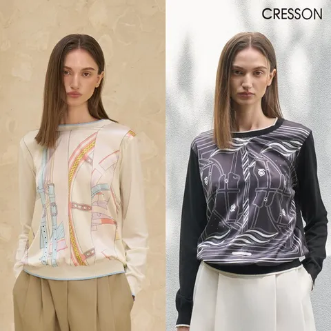 (T)크레송 25FW 아트웍 블라우스 니트 2종