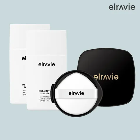 엘라비에 기미쿠션 본품 1개 (블랙) + 리필 1개 +  멜라리턴 선세럼 2개