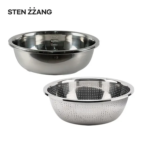 【사이즈 UP 2종 세트】 NEW 스텐짱 자이언트 스텐대야 & 타공채반 2종 자이언트세트