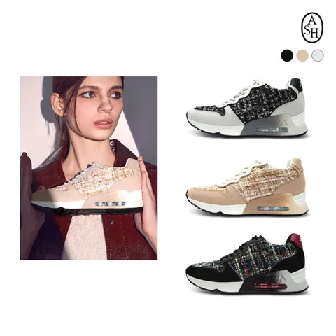 [공식수입정품] 아쉬(ASH) LUCY 트위드 에어힐 스니커즈