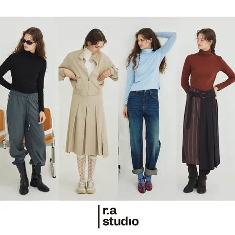 ○라스튜디오 26FW 여성 울 블렌디드 찰랑 롤넥 니트 4종