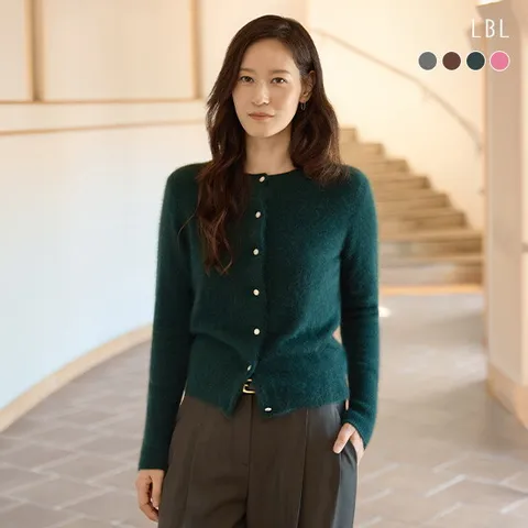 ○26FW 퓨어라쿤100 주얼버튼 가디건