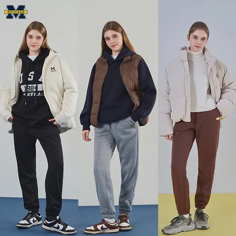 O 미시간 유니버시티 25FW 여성 기모본딩 조거팬츠 3종
