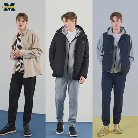 O 미시간 유니버시티 25FW 남성 기모본딩 조거팬츠 3종