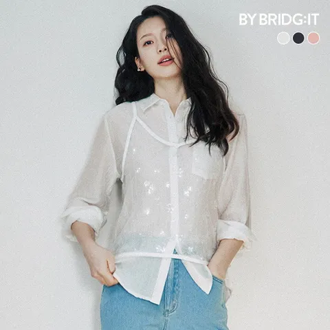 (런칭가69,900원) 26SS 크링클 시어 블라우스 3종(+이너 2종)