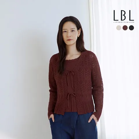 ○26SS 린넨블렌디드 크로셰 가디건+니트 SET