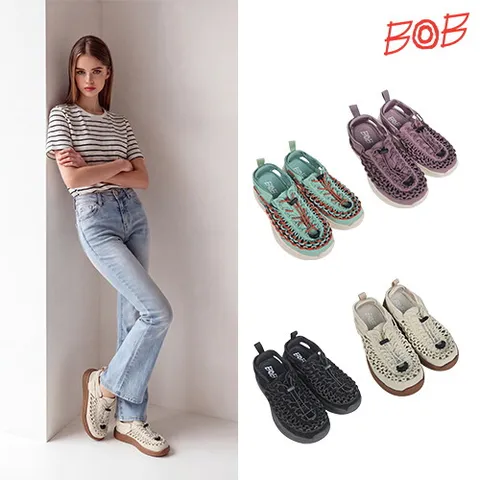 BOB 여성 핸드메이드 웨이브 5cm 샌들