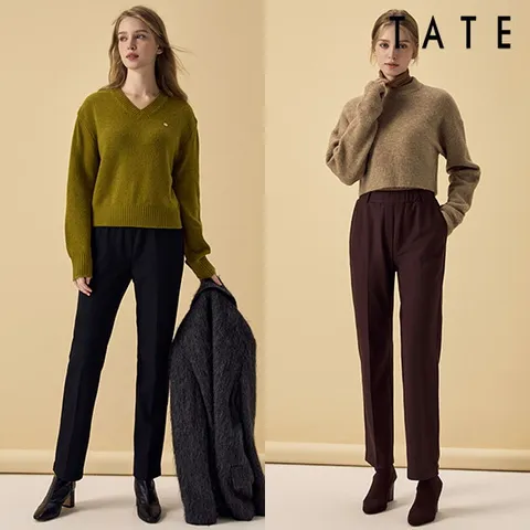 TATE 25FW 여성 융기모 본딩팬츠 2종