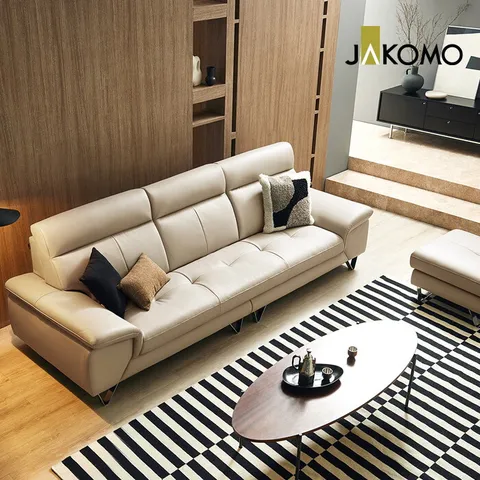 [롯데상품권 3만원증정]라니아 3.5인 천연면피 소가죽 소파+스툴