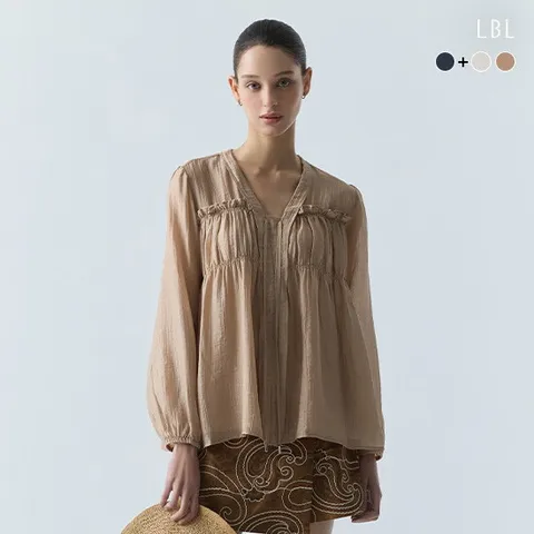 (런칭가 69,900원)26SS SHEER 프릴 블라우스 2종