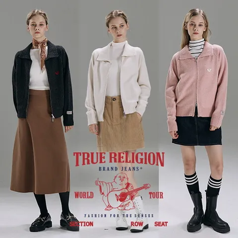 ■트루릴리전 25FW 여성 울블렌디드 니트 집업자켓