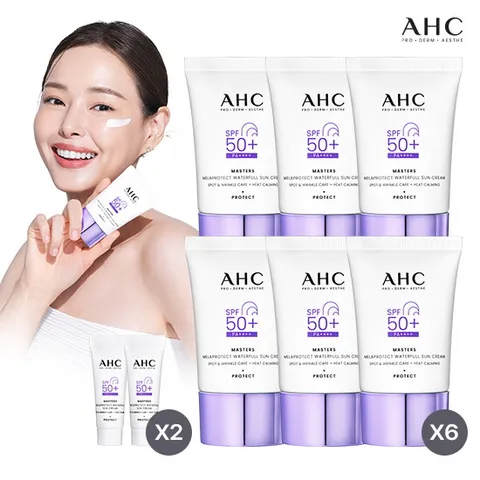 [올케어 멜라프로텍트]AHC 최신상 워터풀 선크림 더블구성(40ml * 6개 + 7ml * 2개)