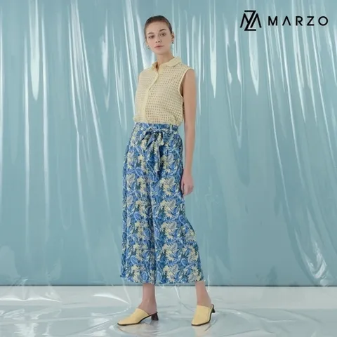 마르조 마르조]이나 레이온 팬츠 블루