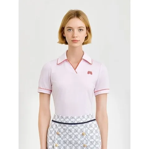 마틴 여성 브이넥 마이 폴로셔츠 핑크 QW0DKS20573_P391772467